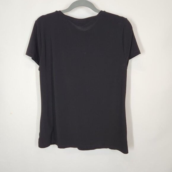 DKNY Women's Beaded Neckline Tee in Black - Size Medium - Picture 3 of 6
